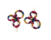 Handmade Multicolor Cotton Earrings: Contemporary Textile Jewelry