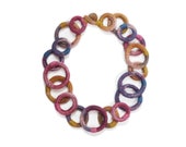 Multicolor Necklace, Circles necklace, Multicolor chunky necklace, Avant garde necklace, Fibert art, Multicolor art, Oaxacan textiles, Dye