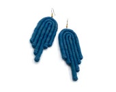 Blue Earrings, Indigo dye earrings, statement earrings, Indigo dye jewelry, Blue Jewelry, dangle earrings, Blue jewelry, Mexican textiles