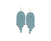 Oaxacan Textile Earrings: Blue Turquoise Art Jewelry