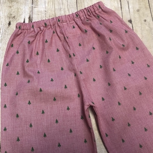 18-24m ready to ship Red Christmas tree Pants for baby, toddler, and Boys Christmas Winter Plaid Pants size 18m 24m