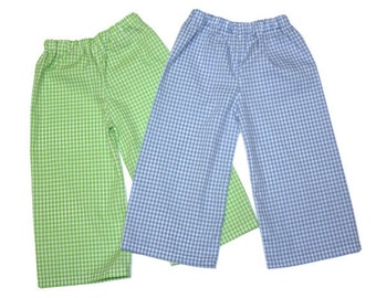 Boys Gingham Pants for baby, toddler, and Boys Gingham Pants size 3m, 6m, 9m, 12m,18m, 24m, 2t, 3t, 4t, 5t,6, 7, 8
