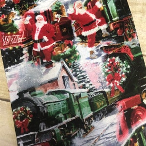 Sz 3 ready to ship Santa train Pants for baby, toddler, and Boys Christmas Pants size 3t North Polar express. zdjęcie 3