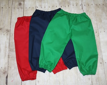 Many colors Solid Bloomer Pants Black, Navy, Khaki, red, aqua, blue, green, white, navy pants Boy or Girl  sz 12m, 18m, 24m/ 2, 3,4,5,6