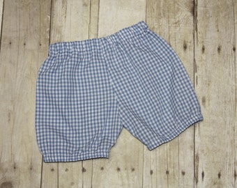 Gingham Bloomer Shorts for Boys or Girls Gingham Shorts size 3m, 6m, 9m, 12m,18m, 24m, 2t, 3t, 4t, 5t,6, 7, 8 blue red black yellow lime