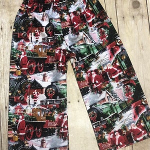 Sz 3 ready to ship Santa train Pants for baby, toddler, and Boys Christmas Pants size 3t North Polar express. zdjęcie 4