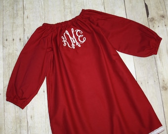 Short/Long sleeve Monogram Any Solid Color Dress Baby, toddler, and girls sz 12m, 18m, 24m/ 2, 3,4,5,6,7,8 Easter Monogrammed matching pink