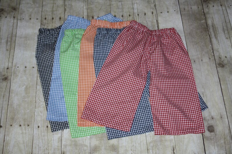 Boys Gingham Pants for Baby Toddler and Boys Gingham Pants Etsy