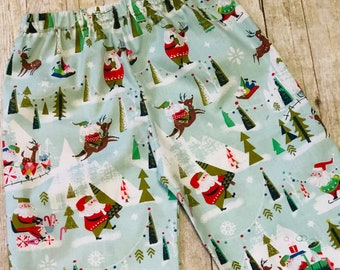 Boy Pants North Pole for baby, toddler, and Boys Christmas Pants size 3m, 6m, 9m, 12m,18m, 24m, 2t, 3t, 4t, 5t,6 santa, vintage, reindeer