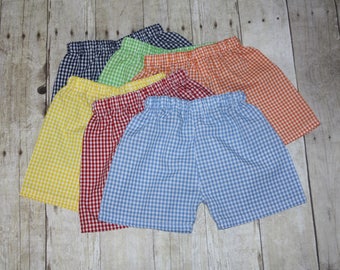 Boys Gingham Shorts for Baby Boy, toddler, and Boys Gingham Shorts size 3m, 6m, 9m, 12m,18m, 24m, 2t, 3t, 4t, 5t,6, 7, 8
