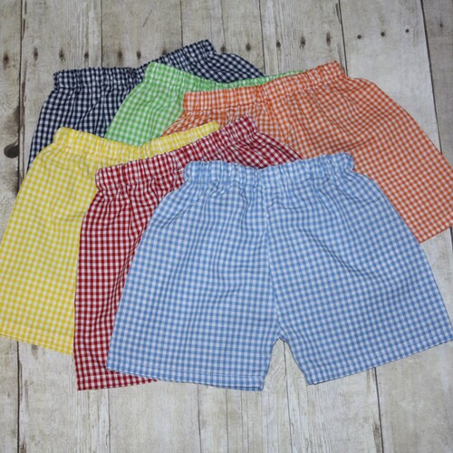 Boys Gingham Shorts for Baby Boy Toddler and Boys Gingham Etsy