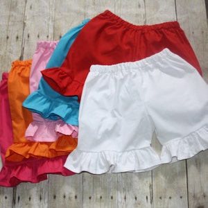 Solid ruffle shorts sz 12m, 18m, 24m/2t, 3, 4, 5, 6, 7, 8, 10, 12 Baby/Toddler/Girls