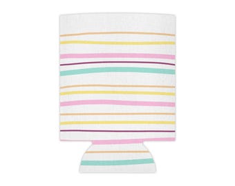 Pastel Striped Can Cooler | Summer Stripe Soda Cooler