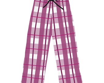 Pink Plaid Pajama Pants | Flannel Pattern Lounge Bottoms