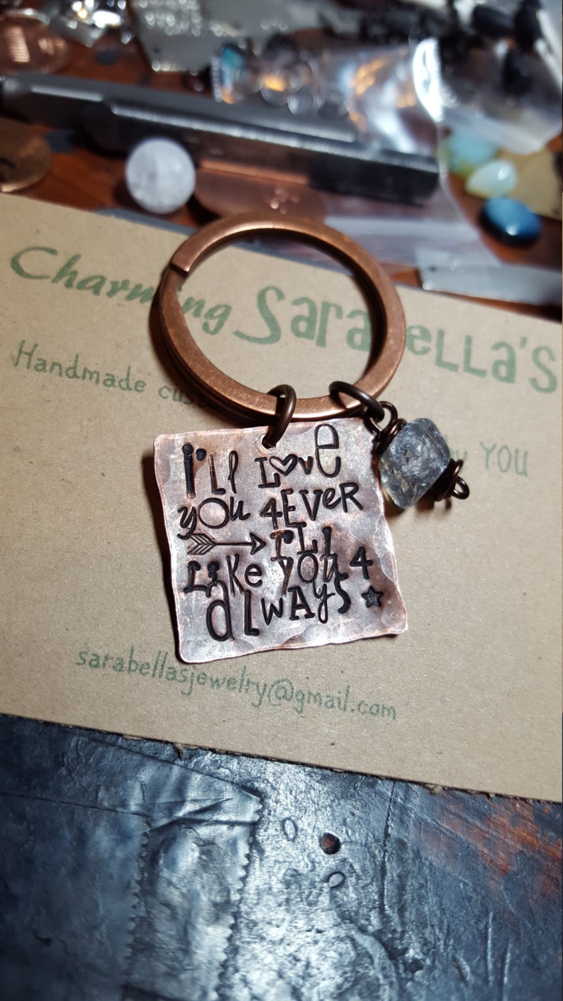 I'll love you forever, I'll like you for always quote necklace quote keychain image 2