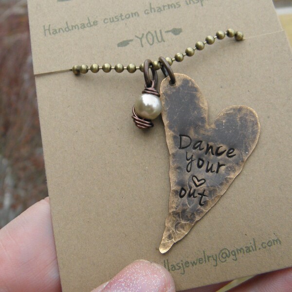 Collar "Baila con todo tu corazón", collar de bailarina, regalo para profesora de baile