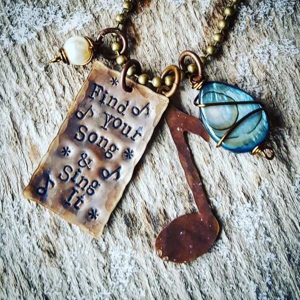 Find your song and sing it Necklace; Inspirational