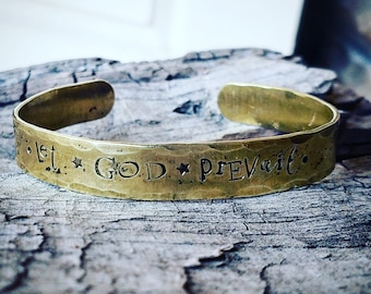 Let God Prevail; Daily reminder bracelet; cuff bracelet; Christian jewelry