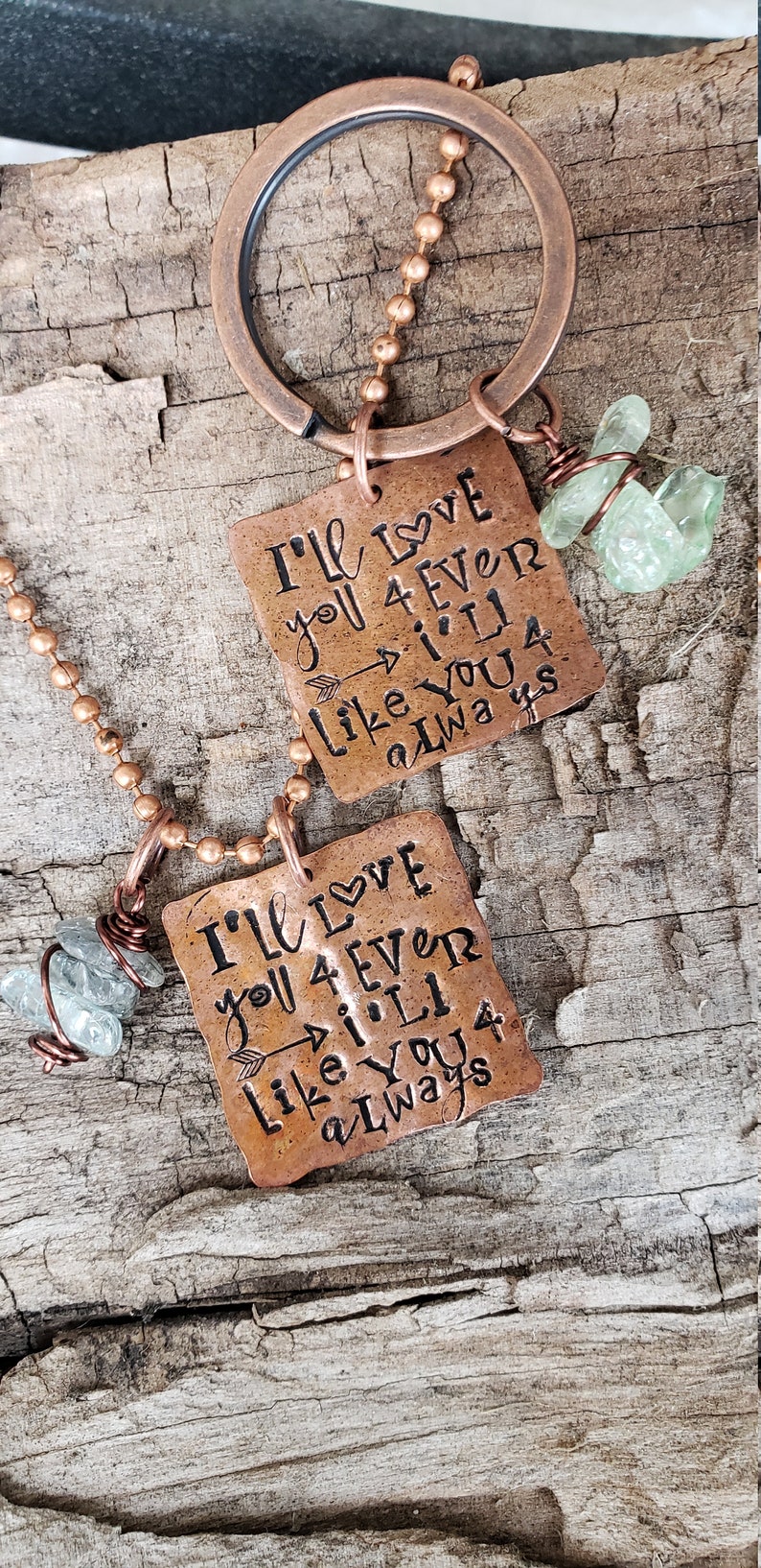 I'll love you forever, I'll like you for always quote necklace quote keychain image 3