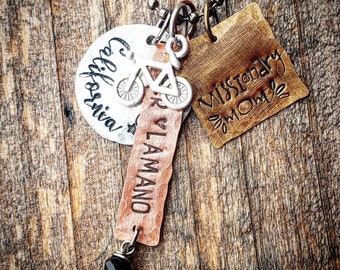 Missionary mom necklace; customized Missionary jewelry