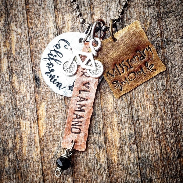 Missionary mom necklace; customized Missionary jewelry