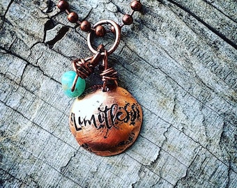Personalized Inspirational Copper Charm necklace