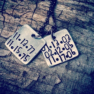 Date necklace; Birthdate jewelry ; Anniversary jewelry
