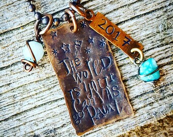 The world is your canvas necklace; Graduation necklace; Artist