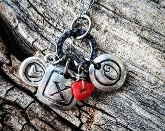 Valentines love cluster charm necklace