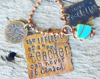 Teacher Appreciation Necklace; Teacher quote