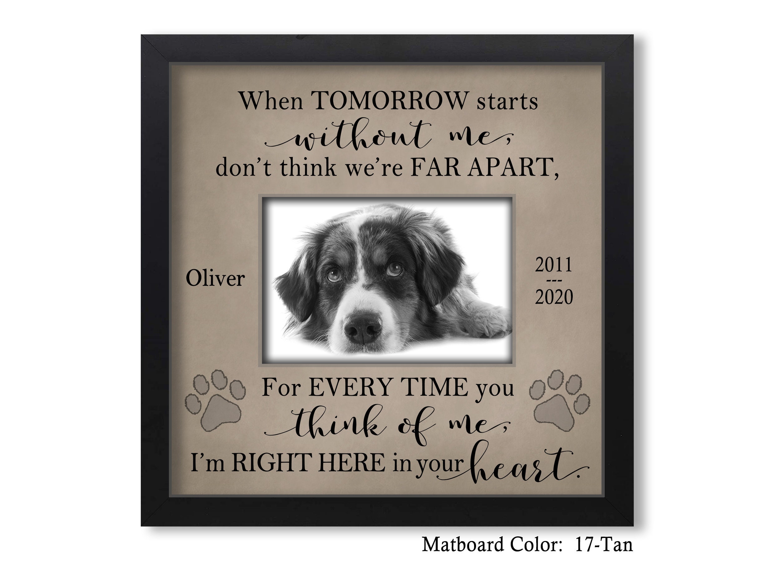 Dog Memorial Gift Wall Art When Tomorrow Starts Without Me -  Portugal