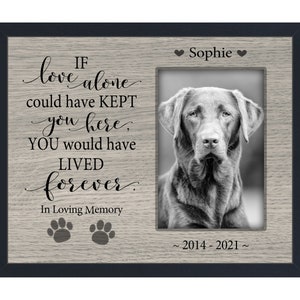 Personalized Gift for Pet Loss, Custom Dog Cat Picture Frame, Dog Memorial Photo Frame, Dog Loss Sympathy Bereavement Rainbow Bridge Frame