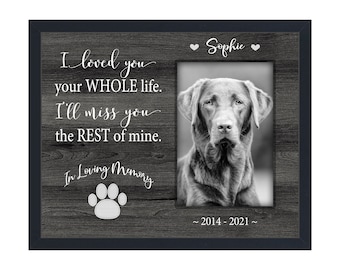 Custom Dog Frame for Loss of Pet, Memorial Picture Frame, Bereavement Gift for Dog Cat Loss