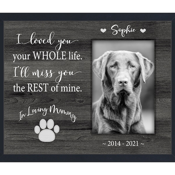 Custom Dog Frame for Loss of Pet, Memorial Picture Frame, Bereavement Gift for Dog Cat Loss