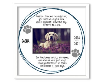 Pet Loss Gifts Dog, Personalized Memorial Dog Frame, Pet Memorial Gift, Cat Loss Picture Frame, Dog Loss Sympathy Gift, Dog Memorial Frame