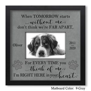 Pet Memorial Gift For Pet Lovers, Personalized Pet Loss Picture Frame, In Memory Of Dog Memorial Pet Loss Gift, Dog Cat Bereavement Gift