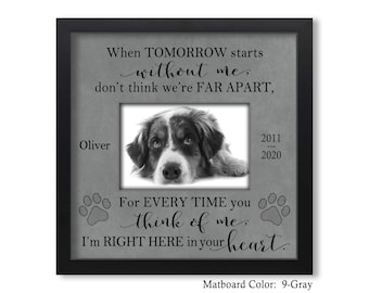 Pet Memorial Gift For Pet Lovers, Personalized Pet Loss Picture Frame, In Memory Of Dog Memorial Pet Loss Gift, Dog Cat Bereavement Gift
