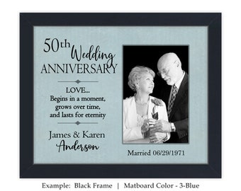 Personalized Wedding Anniversary picture frame, wedding anniversary gift, parent wedding anniversary gift, custom anniversary frame CAN-302
