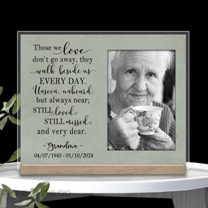 Sympathy Gift, Custom Photo Memorial Bereavement Acrylic Plaque for Loss of Loved One, Personalized Those We Love Don&#39;t Go Away, 8x10 inch