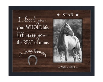 Horse Memorial Gift, Custom Horse Pet Loss Gift, Personalized Horse Loss Picture Frame, Christmas Gift for Loss of Horse Pony