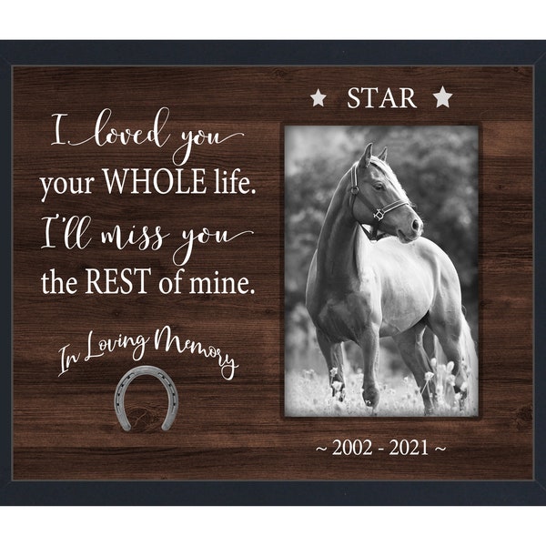 Horse Memorial Gift, Custom Horse Pet Loss Gift, Personalized Horse Loss Picture Frame, Christmas Gift for Loss of Horse Pony