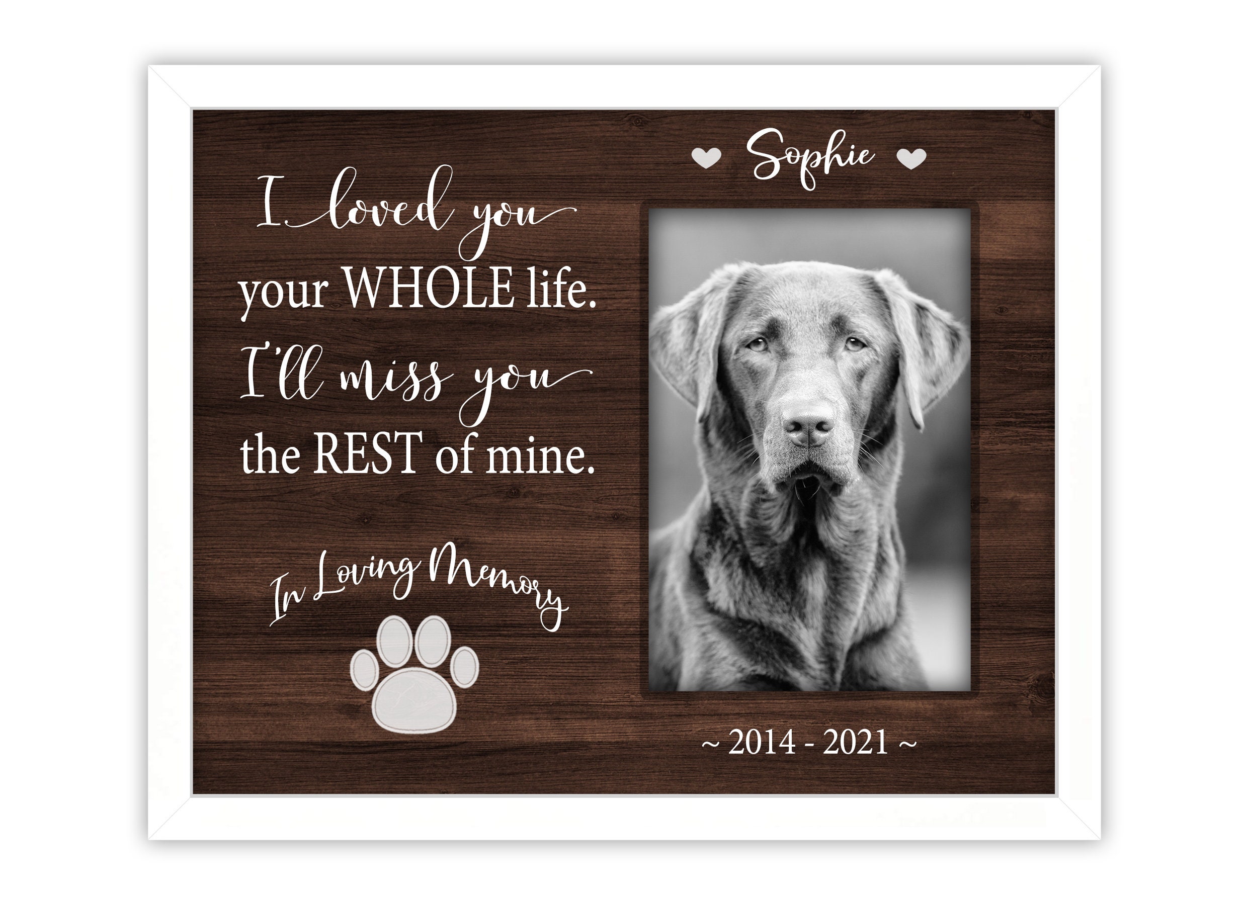 Custom Dog Frame for Loss of Pet Memorial Picture Frame | Etsy