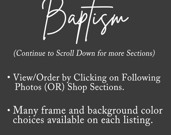BAPTISM.  Order from Main Page Listing Photo or Shop Sections