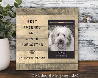 Best Friends are Never Forgotten, Dog Memorial Gift, Pet Loss Frame, Cat Remembrance Gift, Custom Pet Loss Keepsake, Loss of Dog Portrait