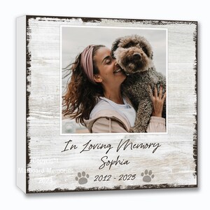 Pet Loss Gift, Personalized Photo Block, Dog Memorial Frame, Custom Cat Frame, Dog Died Memorial Gift, Horse Memorial Frame, Dog Remembrance
