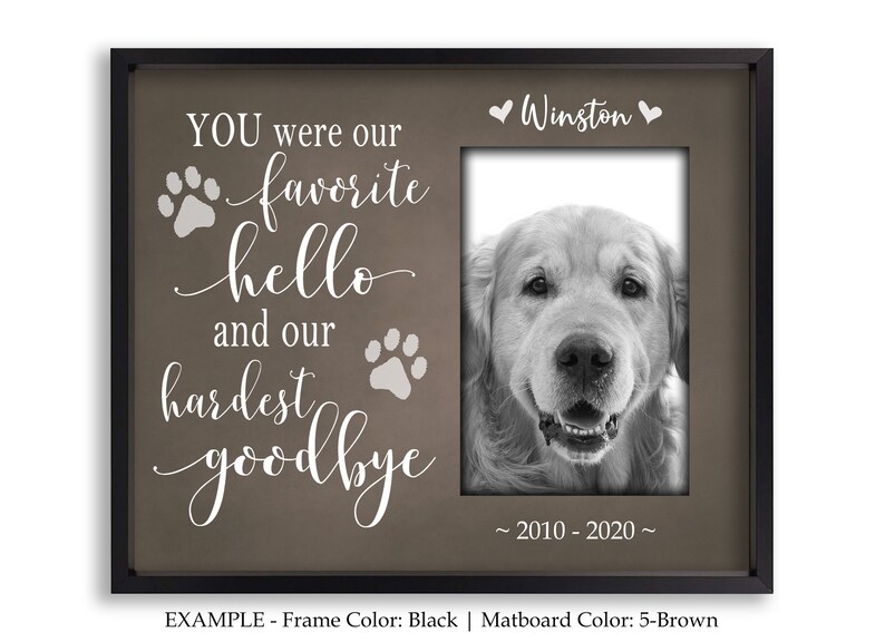 Dog memorial picture frame for loss of pet remembrance frame Etsy