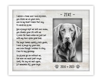 Dog Memorial Gift, Personalized Pet Loss Frame, Pet Memorial Gift, Dog Bereavement Picture Frame, Cat Loss Sympathy, Horse Memorial Gift