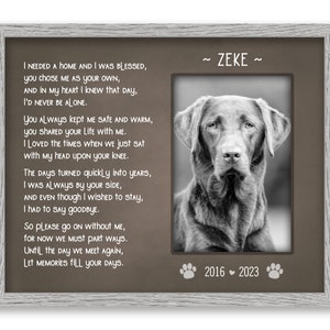 Pet Memorial Gift, Personalized Dog Memorial Picture Frame, Custom Pet Loss Keepsake, Pet Sympathy Gift, Pet Memorial Frame, Cat Memorial