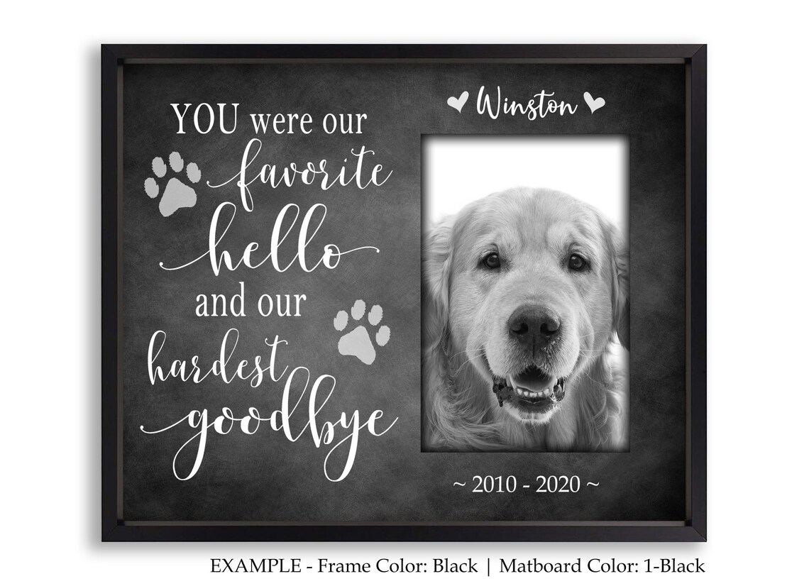 Dog memorial picture frame for loss of pet remembrance frame Etsy