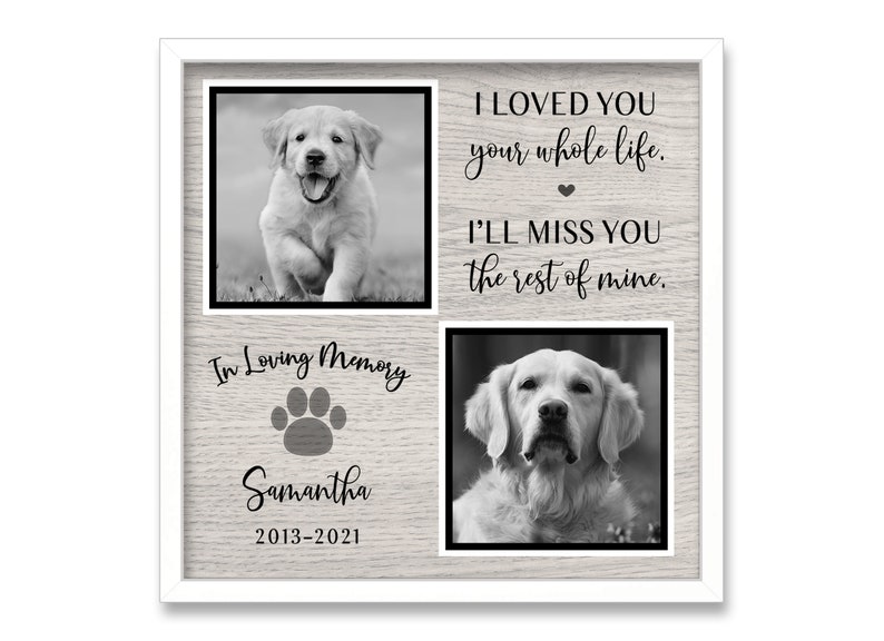 Pet Loss Gifts, Personalized Dog Memorial Frame, Cat Loss Gift, Dog Loss Gift, Pet Bereavement Gift, Pet Sympathy Gift, Pet Loss Frame FRAMED-White Frame